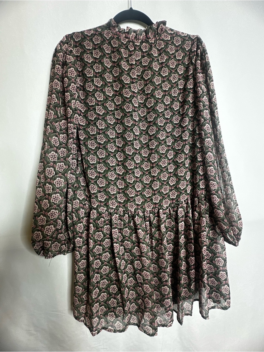 Molly Bracken Olive Tunic Dress with Pink Floral Print - Picture 4 of 7